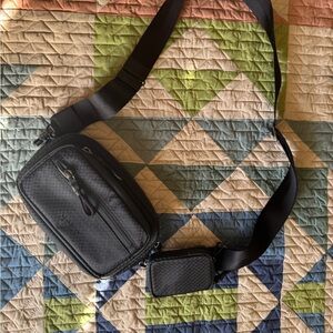 Bandolier Black Textured Belt Bag